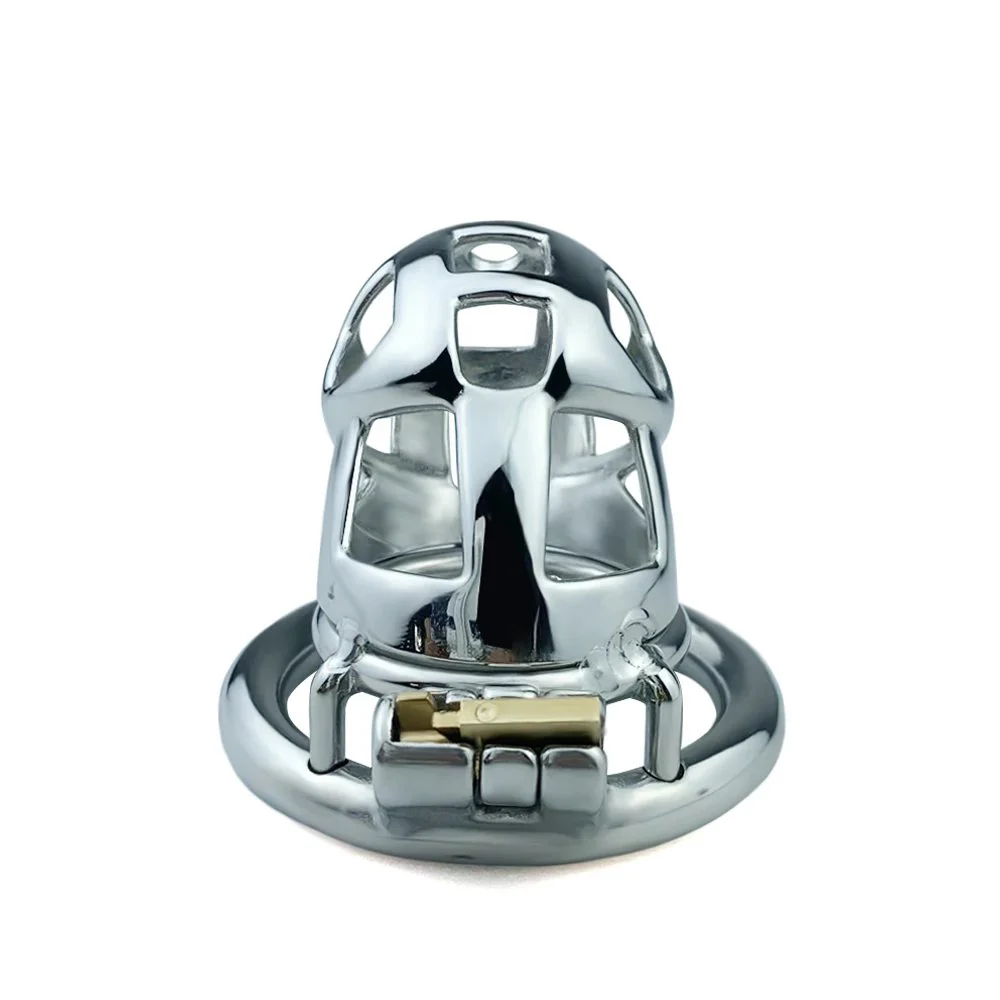 Male Chastity Cage 304 Stainless Steel, 65mm Tall, Four Sizes Ring Metal Sex Toy for Men