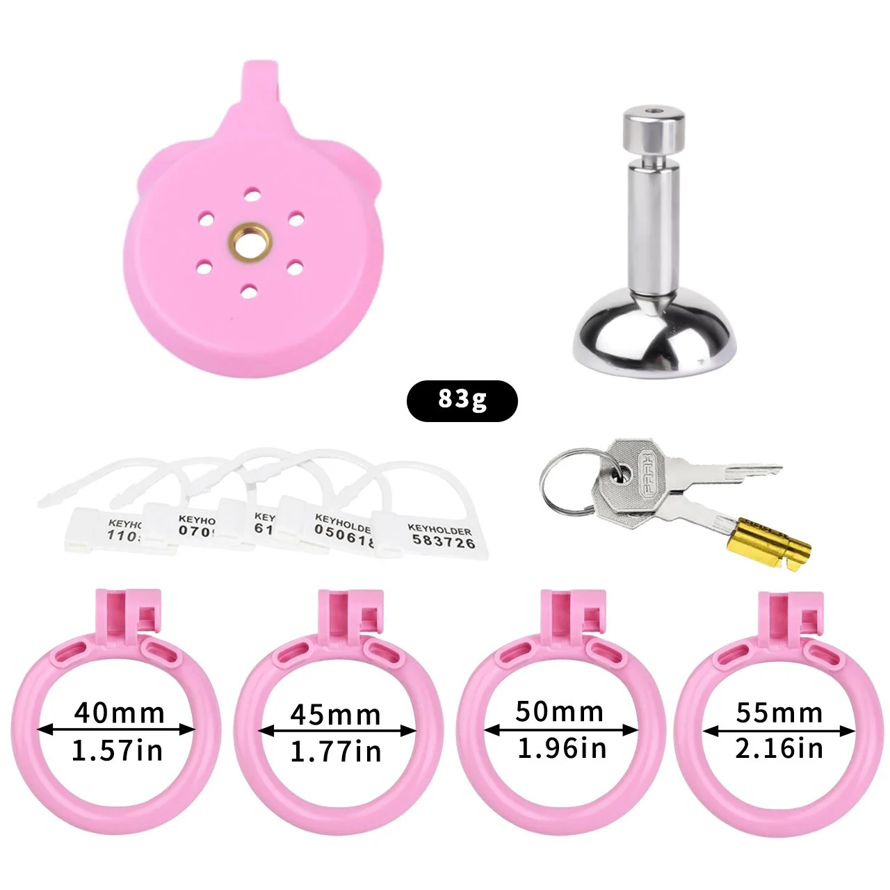 Plastic Male Bondage Sex Chastity Cage Four Colors Four Sizes Bdsm Resin Penis Cage with Built in Chastity Locks