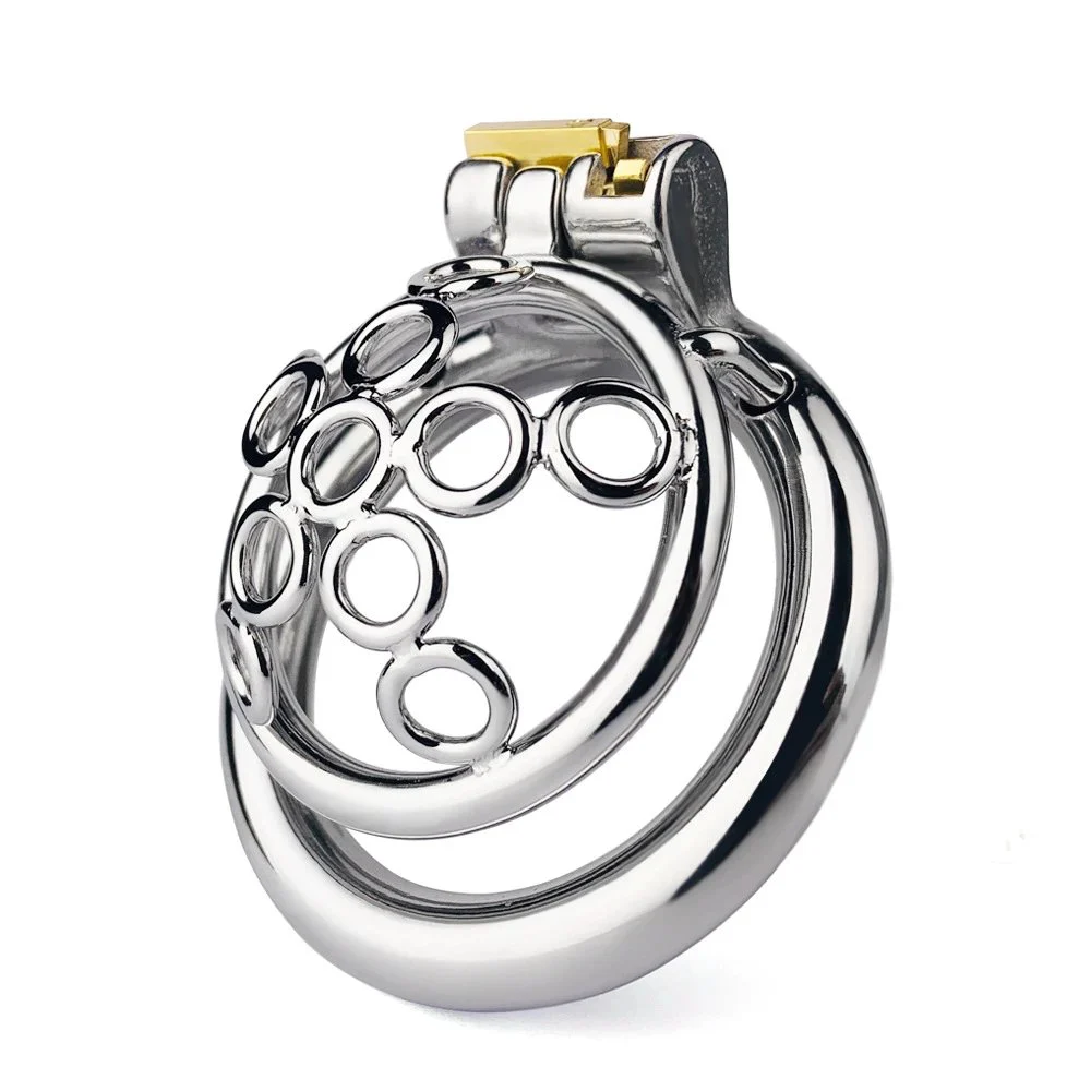 Five Star Wheel Hand Forged Spliced Fine Polished Stainless Steel Chastity Lock Male Adjustable Erotic