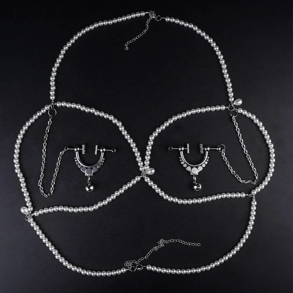 Adult Game Bondage Shop Metal Chain Breast Clip Set Nipple Clamp Chain BDSM Bondage Flirting Sex Toys