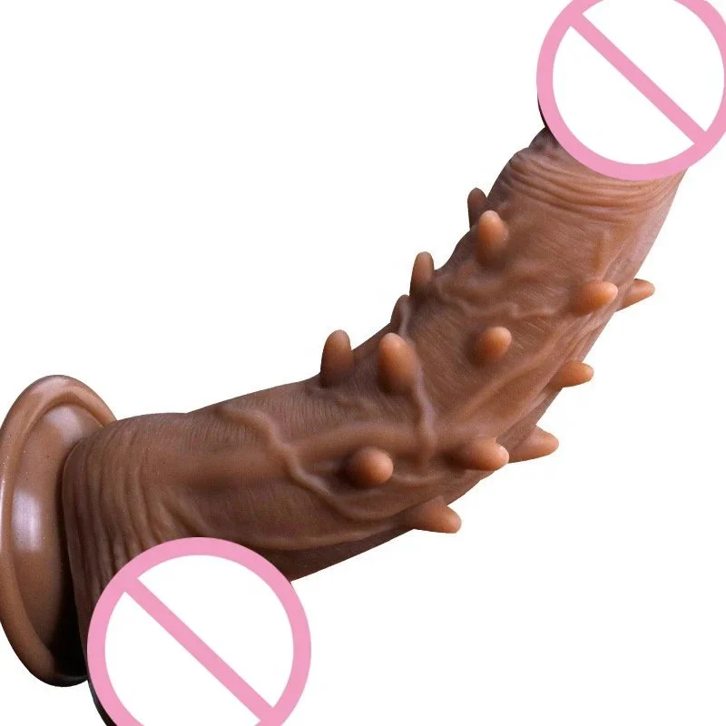 Realistic Grain Dildo Penis Sex Toy Suction Cup Friction G-spot Insert Barbed Cock
