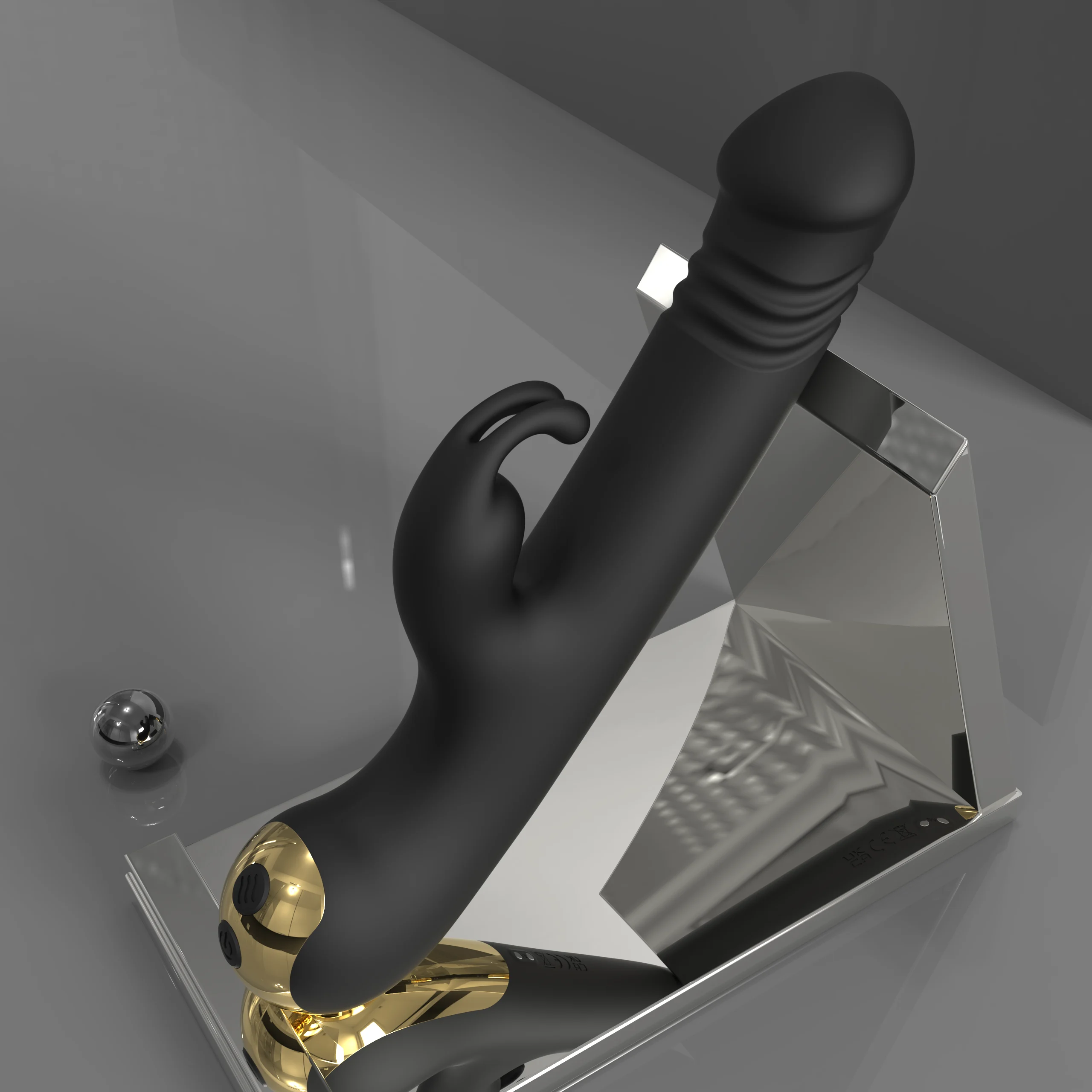 Rabbit-Shaped G-Spot Rapid Insertion Vibrator Toy Female Sex Toy for Dual Vaginal & Clitoral Stimulation
