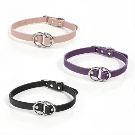 Sex Toys Leather Collars Small Circles Women's Sex Toys Training Collars Necklaces Accessories
