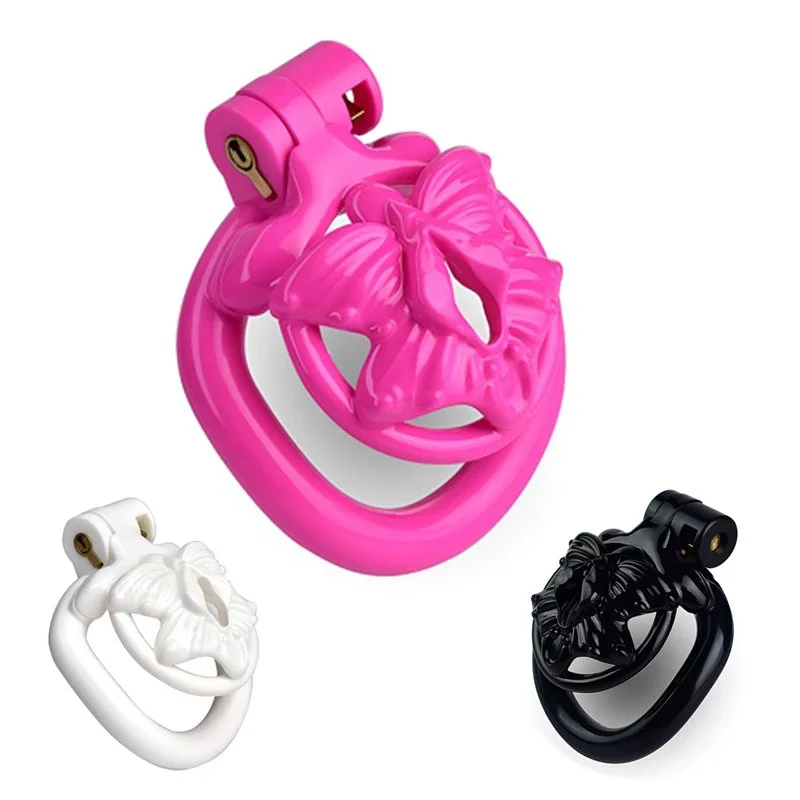 Resin Male Chastity Cage Sissy Chastity Device Ventilate Cage Belt 4 Rings Butterfly Chastity Cage for Men Toys