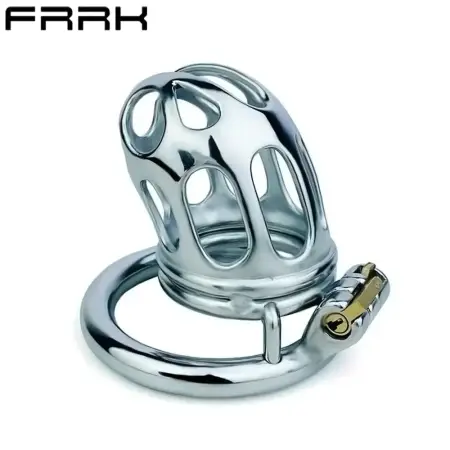 Male Chastity Lock Metal Stainless Steel Penis Ring Narrow Chastity Cage Erotic Control Device Bondage Sex Toys