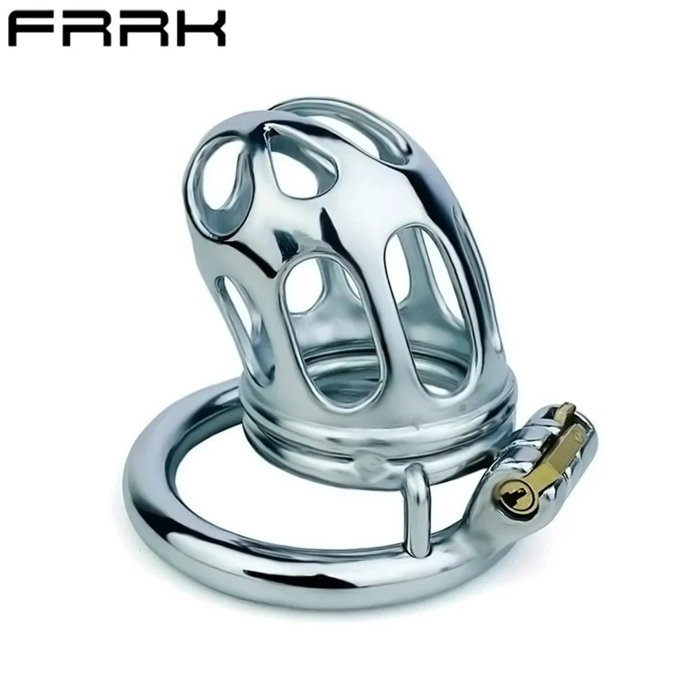 Male Chastity Lock Metal Stainless Steel Penis Ring Narrow Chastity Cage Erotic Control Device Bondage Sex Toys