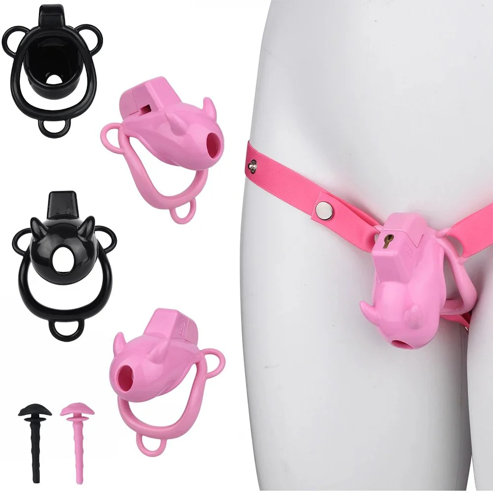 Resin Male Wearable Chastity Lock Bondage Penis 2 Color Imp Penis Cage