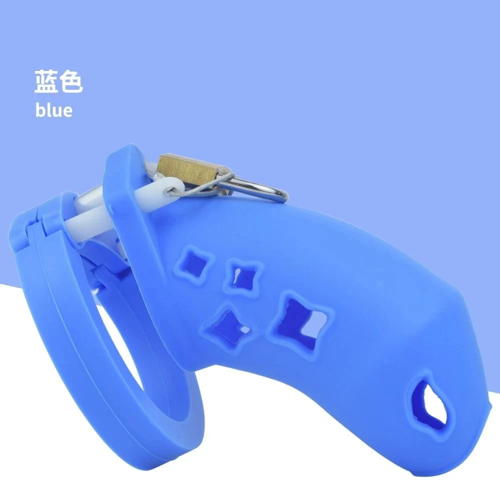 Silicone Chastity Lock Bird Cage Color Series Soft Silicone Chastity Lock for Men Adult Flirting Games