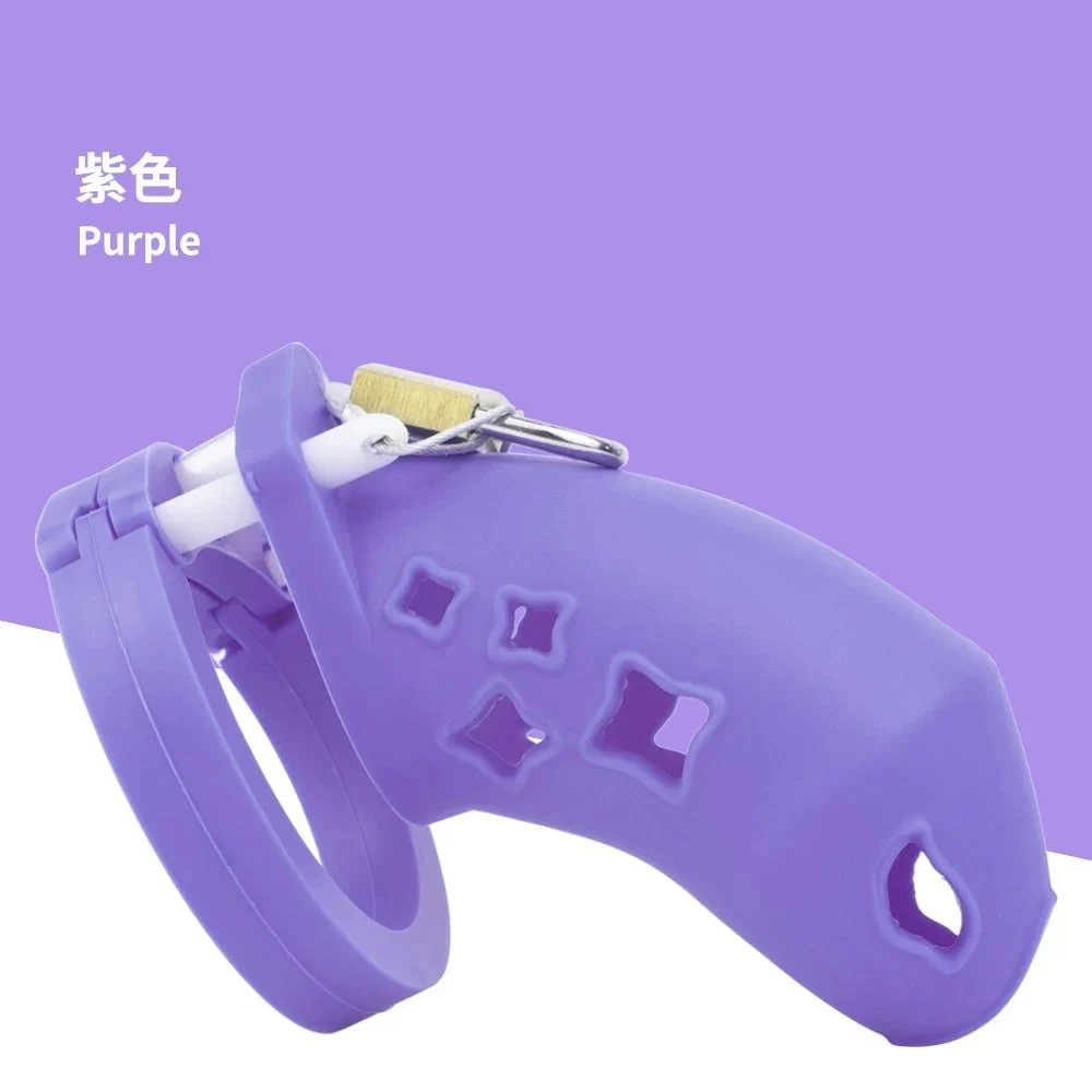 Silicone Chastity Lock Bird Cage Color Series Soft Silicone Chastity Lock for Men Adult Flirting Games