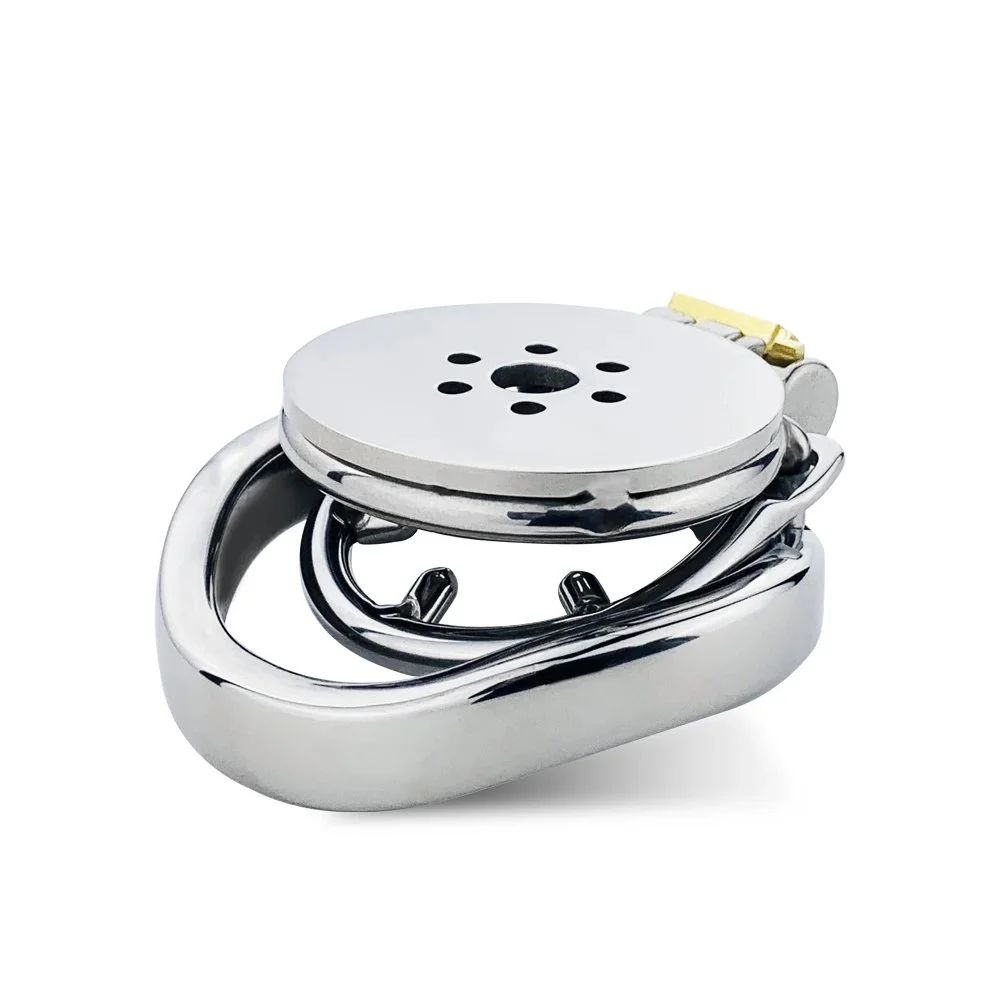 Sex Toys Four Size Ring Flat Chastity Lock Cock Cage Stainless Steel Penis Lock Penis Cage Images Penis Chastity Cage