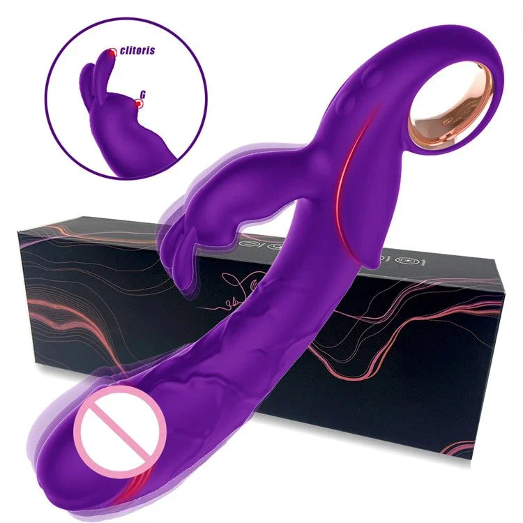 Rechargeable Clitoral Stimulator 10 Modes Realistic Dildo Female Rabbit Vibrator Sex Toys for Women