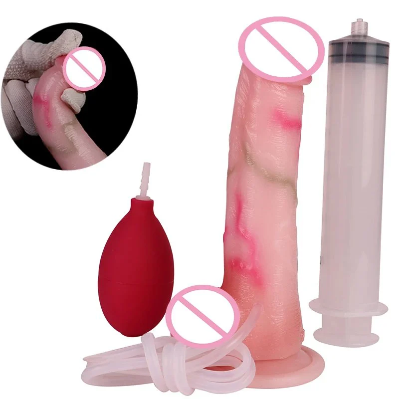 Sex Toy Penis Toy Huge Squirting Dildo Realistic Female Masturbator With airbag & Syringe for Male Female