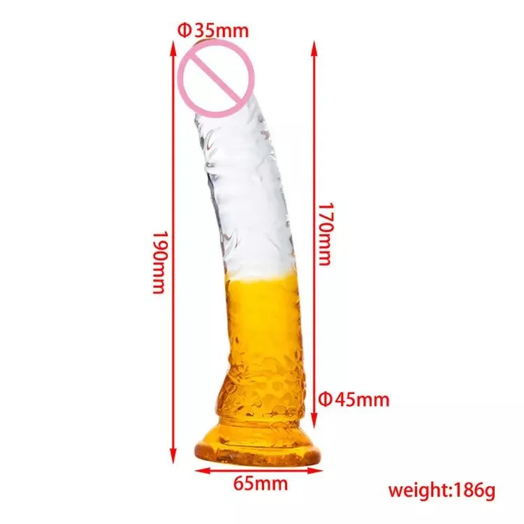 Sex Toys Dildo for Women Realistic Double Colored Crystal Jelly Dildo With Suction Cup