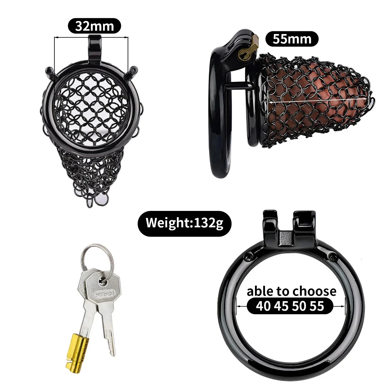 MINI Cock Cages Black Chainmail Chastity Cages for Men Sissy Chastity Device Male Chastity Devices Sex Toys