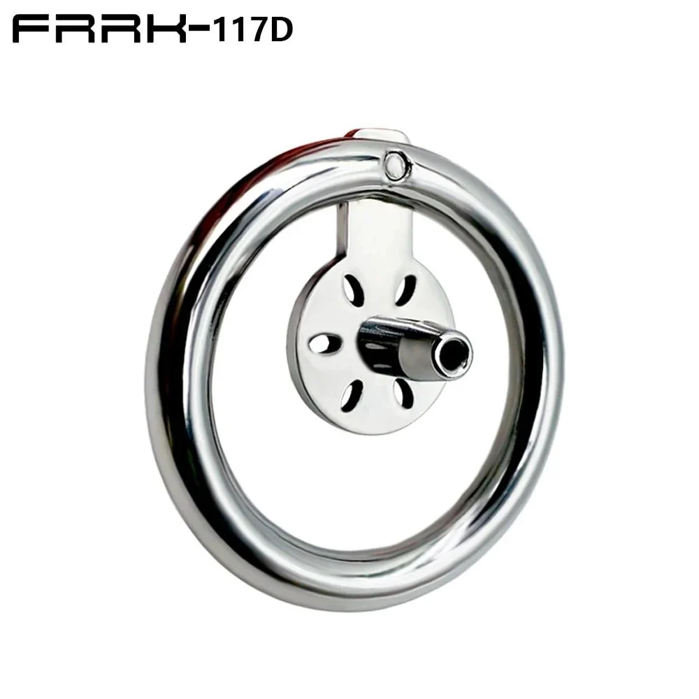 Slim Design Short Style with Catheter Stainless Steel Bird Cage Lock Bottle Cap Lock Chastity Lock Adult Sex Toys