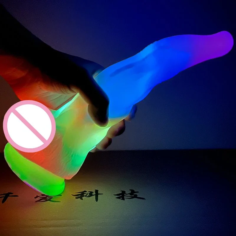 9.8 Inch Long Glow in Dark Monster Dildo Luminous Dildo Freaky Sex Toy Multi-color Sex Tool for Women