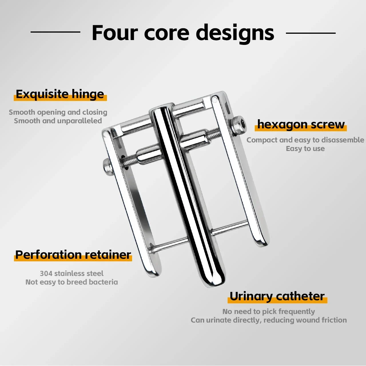 Stainless Steel Adjustable Urethral Dilator Double Side PA Piercing Penis Plug Ring Catheter Sounds Male Chastity Device