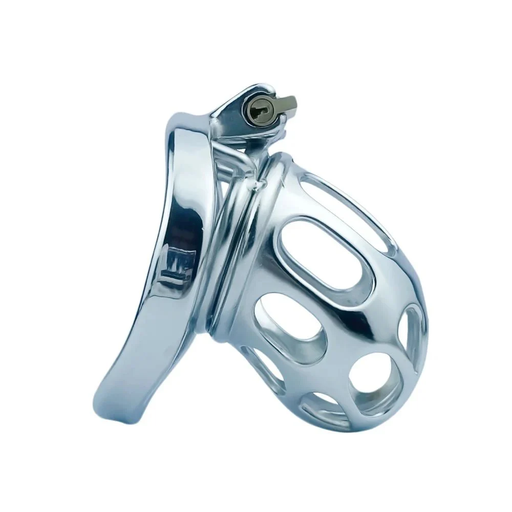Male Chastity Lock Metal Stainless Steel Penis Ring Narrow Chastity Cage Erotic Control Device Bondage Sex Toys