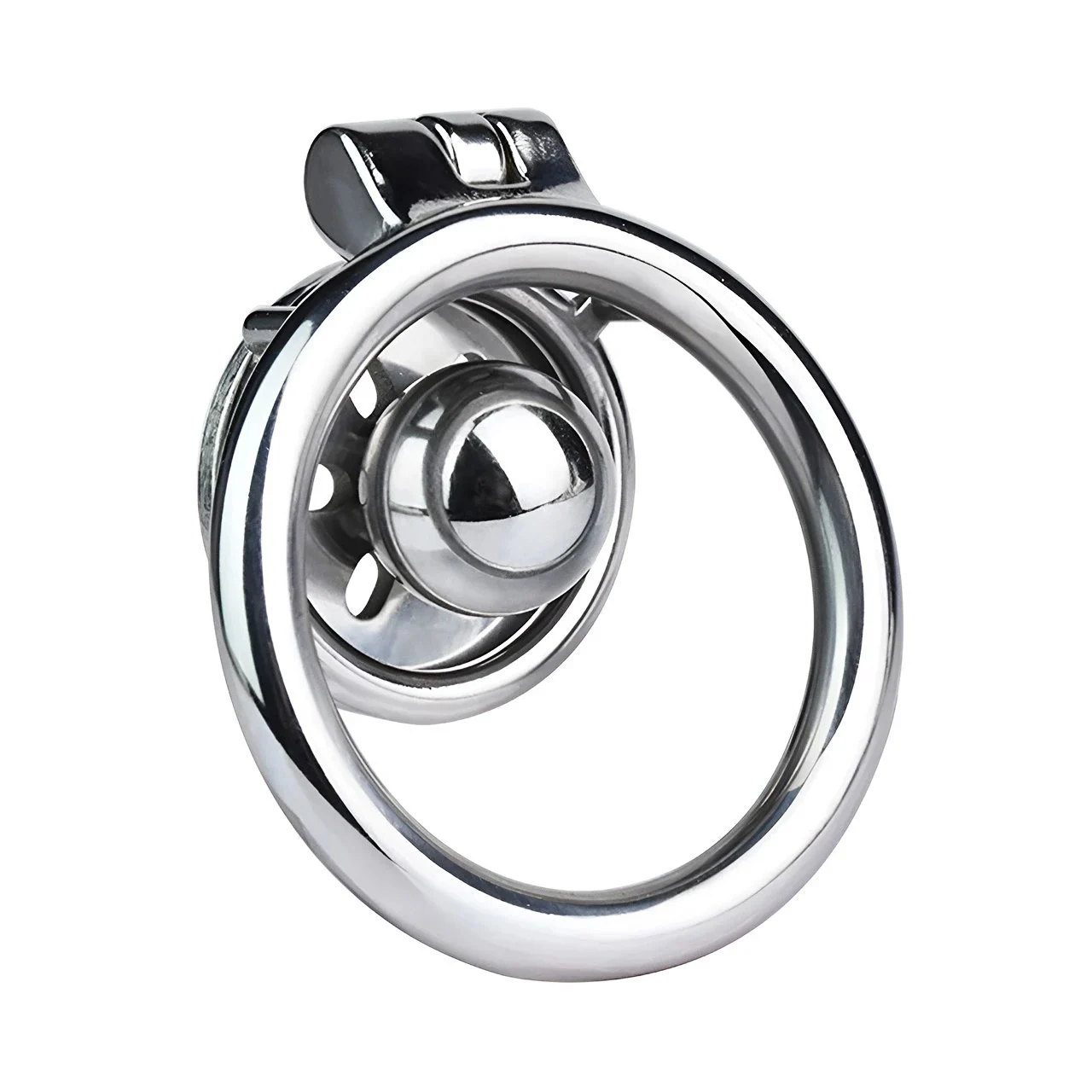 Flat Disc Inverted Chastity Cage with Steel Ball and Urethral Plug Cock Cage Male Toy Chastity Cage Lock Chastity