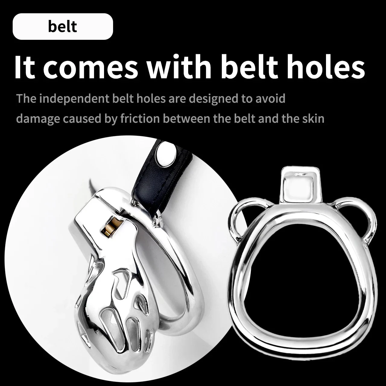 Four Size Male Chastity Device Gay Bird Cage Lock Cock Sex Restraint Ring Stainless Steel Chastity Cage with Wearable Belt