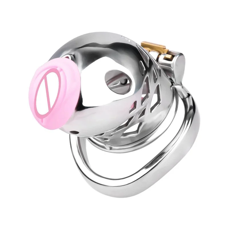 Male Chastity Cage with Catheter for Restraint, Featuring a Metal Lock and Soft Catheter, Suitable for Men