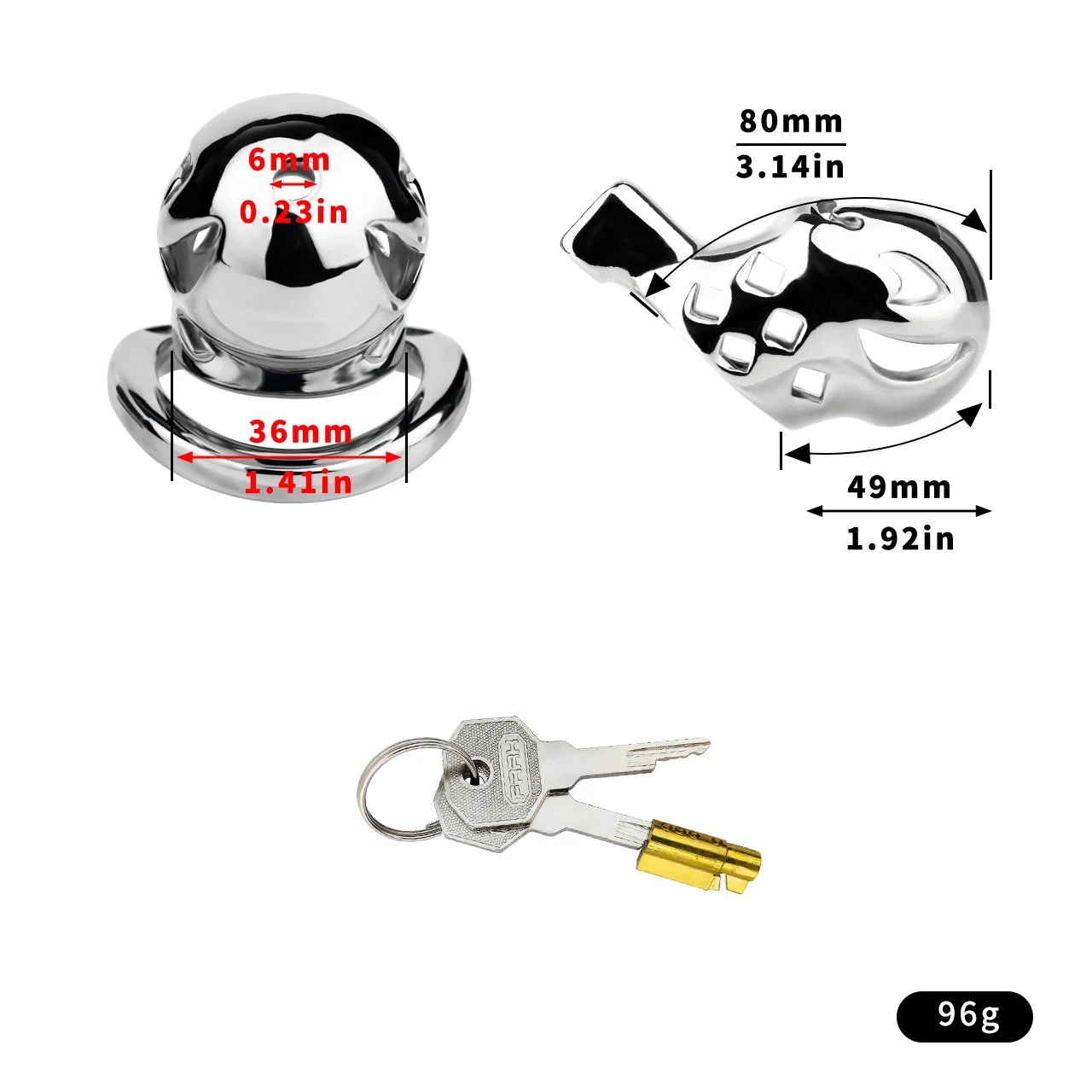 Men's Chastity Device Stainless Steel Penis Cage Suitable for Male Restraint Three Sizes Available