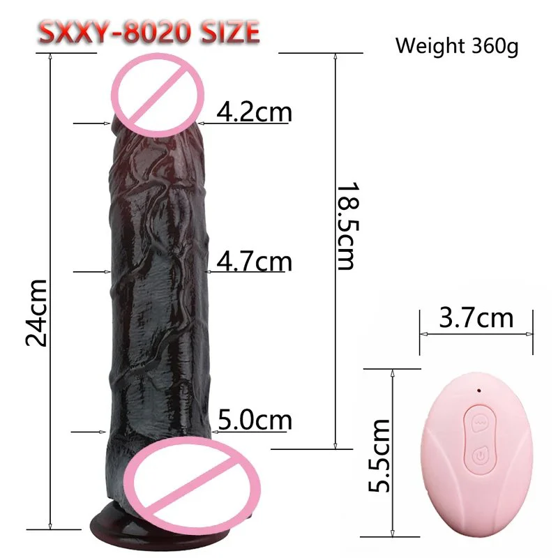 9.5 Thrusting Dildo Vibrator for Women,Vibrating Dildo with Remote Control 10 Telescopic & 10 Vibrations Modes, G-spot Toy