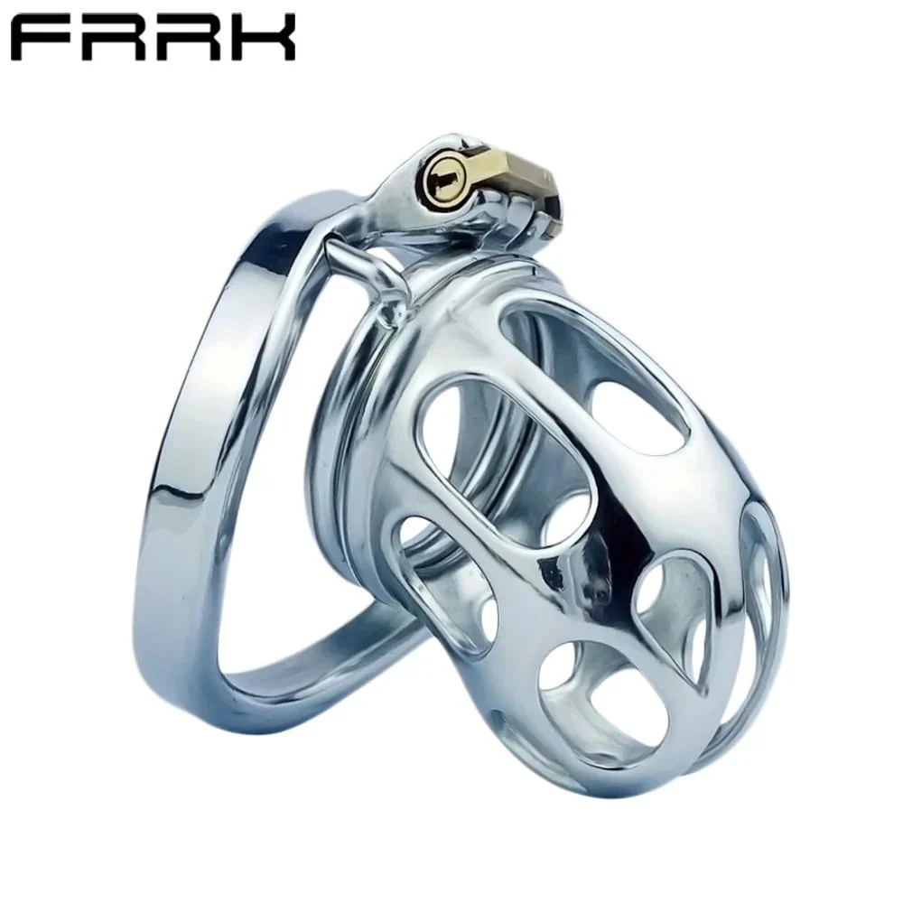 Male Chastity Lock Metal Stainless Steel Penis Ring Narrow Chastity Cage Erotic Control Device Bondage Sex Toys