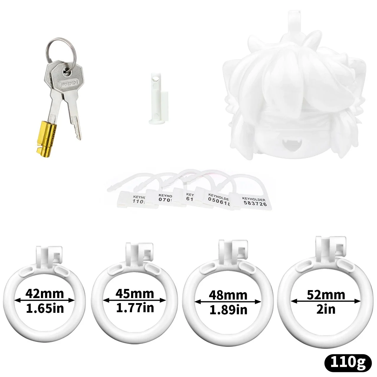 Male Cock Cage ABS Resin Material White Color with Four Sizes Chastity Sex Toys Shop