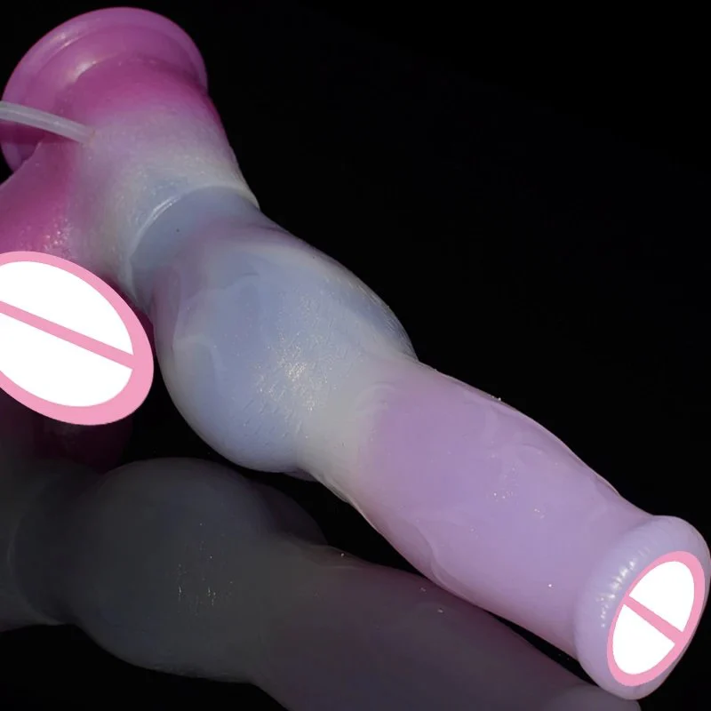 Adult Dog Squirting Dildo Gorgeous Ejaculation Dildo for Women Flexible Sex Tool Silicone Animal Penis