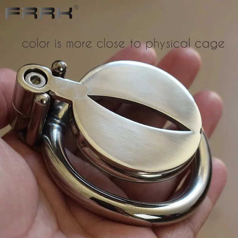 Flat Short Stainless Steel Chastity Lock Curved Ring Lightweight Chastity Device Adult Erotic