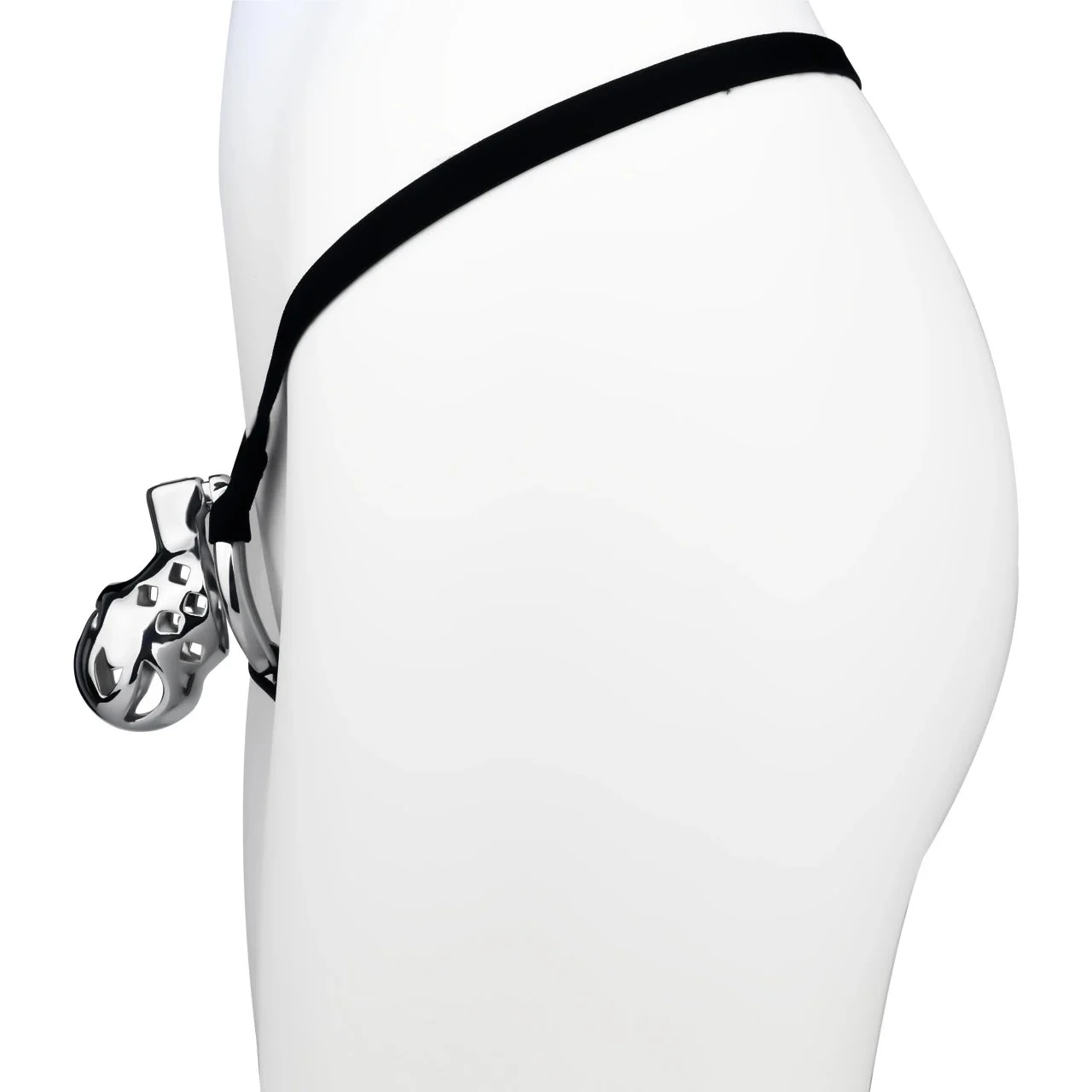 Male Penis Chastity Device with Restraint Strap Metal Construction Three Sizes for Easy Wear Product