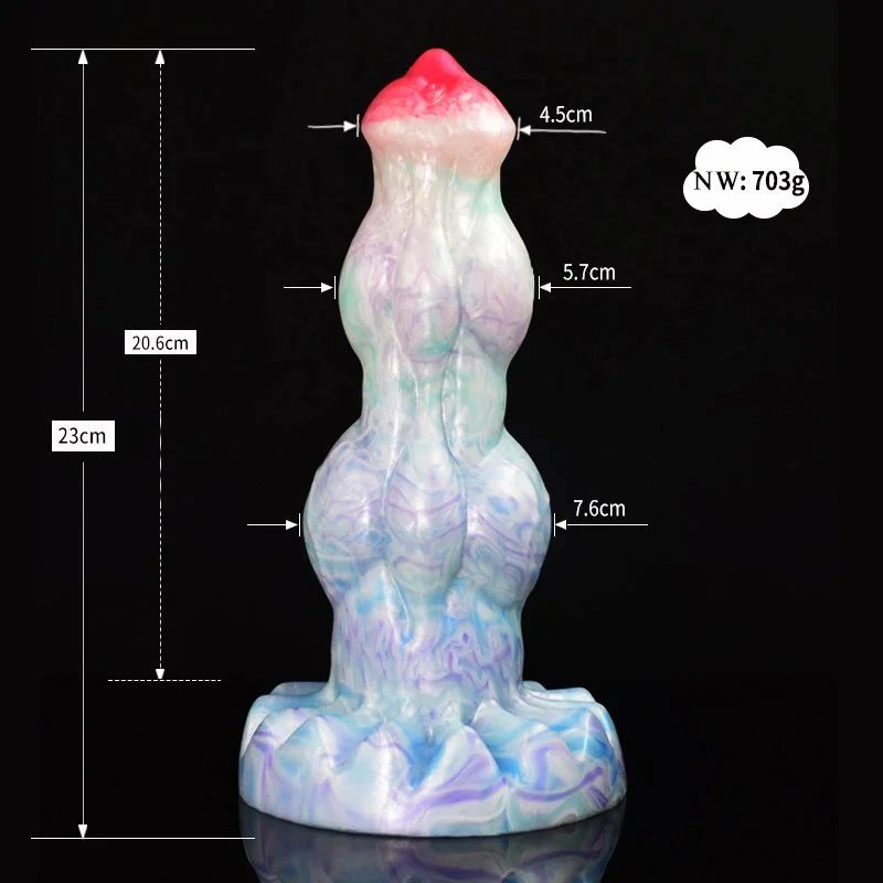 Sex Toy for Adult Women Silicone Cock Penis Animal Dog Double Knot Dildo Bulging Veins Anal Plug Female Masturbator