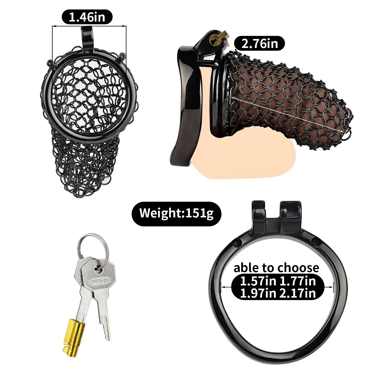 Hight Quality 304 Stainless Steel Bondage Cock Cages Net Sex Toy Chastity Device for Male