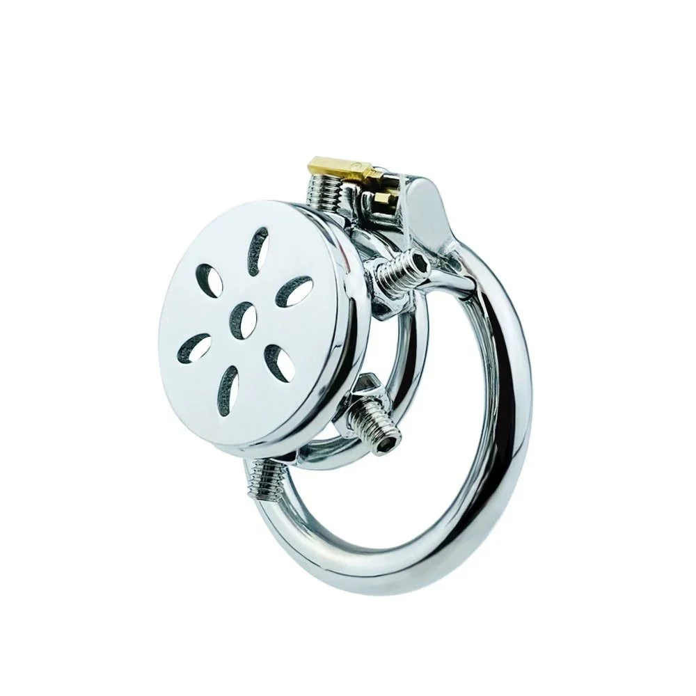 Male Penis Control Removable Chastity Cage Metal Stainless Steel Chastity Lock Hollow Flat Cage Adult Sex Toys