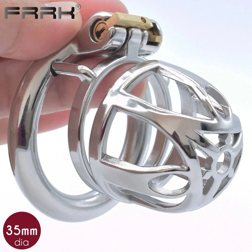 Male Chastity Device Metal Cock Cage Stainless Steel Penis Rings Sissy Erect Denial Bondage Her Control Fetish Sex Toy