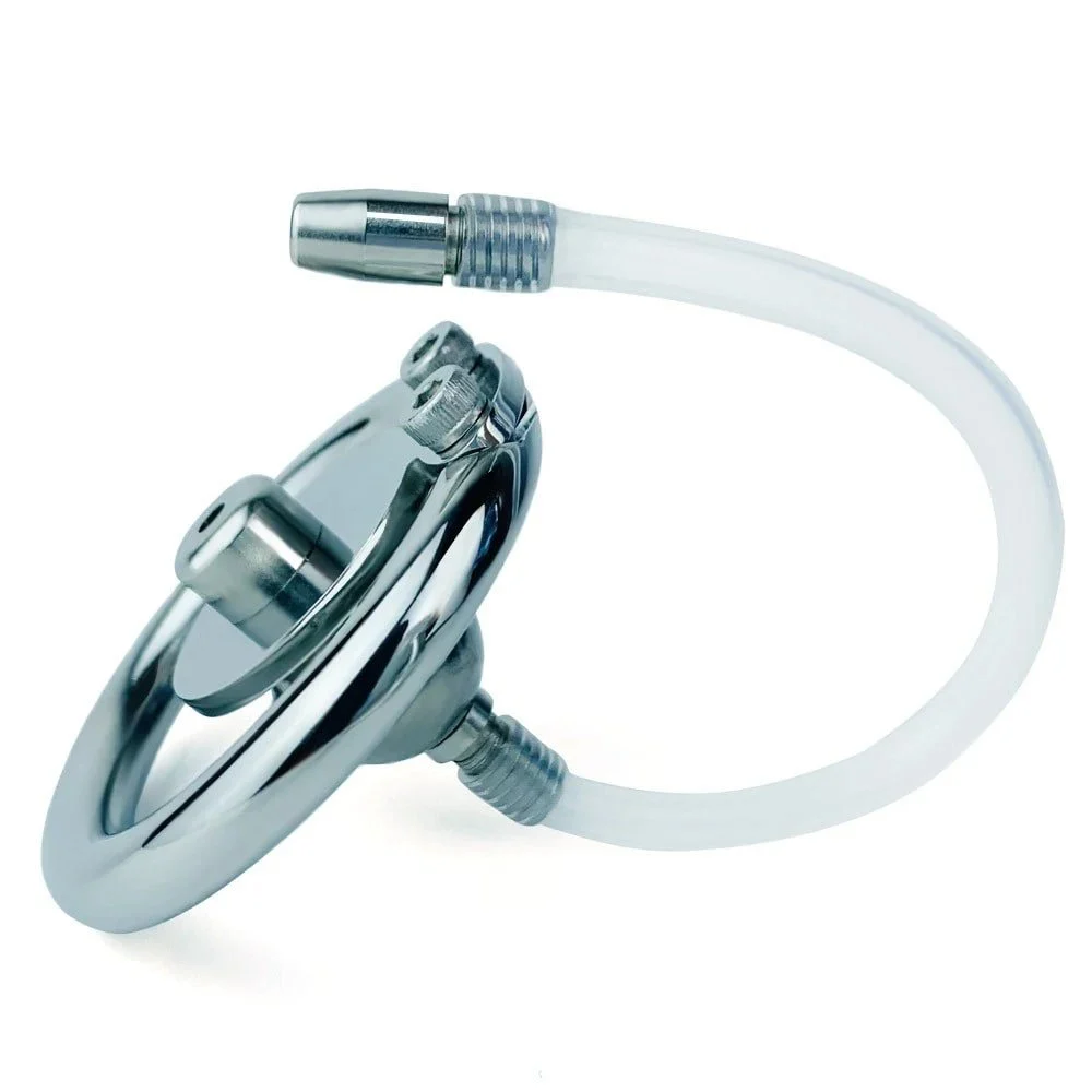Penis Ring Design with Catheter Skeleton Chastity Device Metal Stainless Steel Bondage Chastity Cage Male BDSM Sex Toys