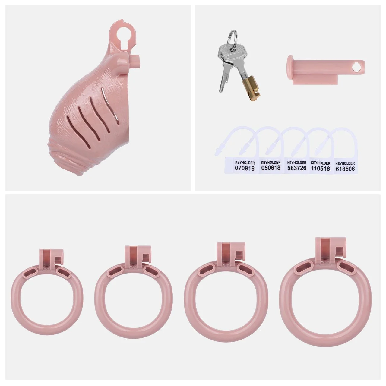 Small Realistic Penis ABS Chastity Cage 4 Sizes Rings Comfort Fit Wear BDSM Restraint Gear for Femboy Gay Male