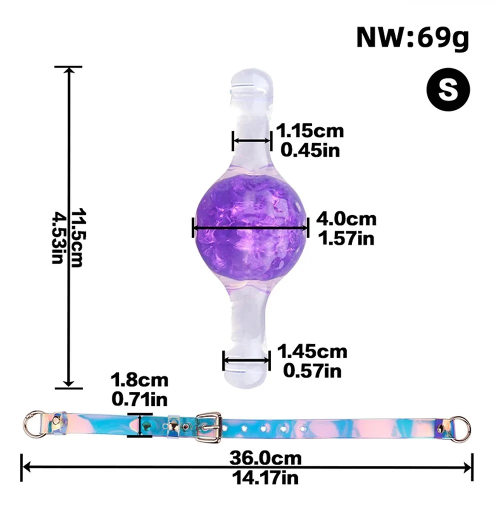 2'' Silicone Ball Gag Bondage for Adult Bondage Restraints Sex Play Mouth Gag Strap on Adult Sex Toy