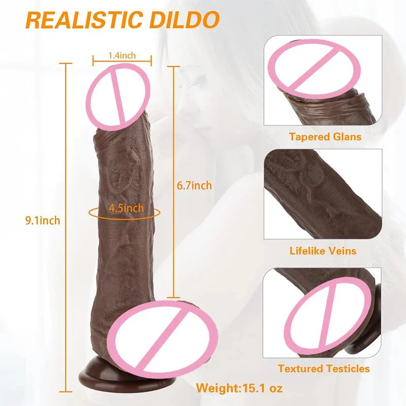 9.1Inch Vibrating Realistic Penis Dildo G Spot Anal Stimulation Heating Function Thrusting Dildo Vibrator Sex Toy for Women Male