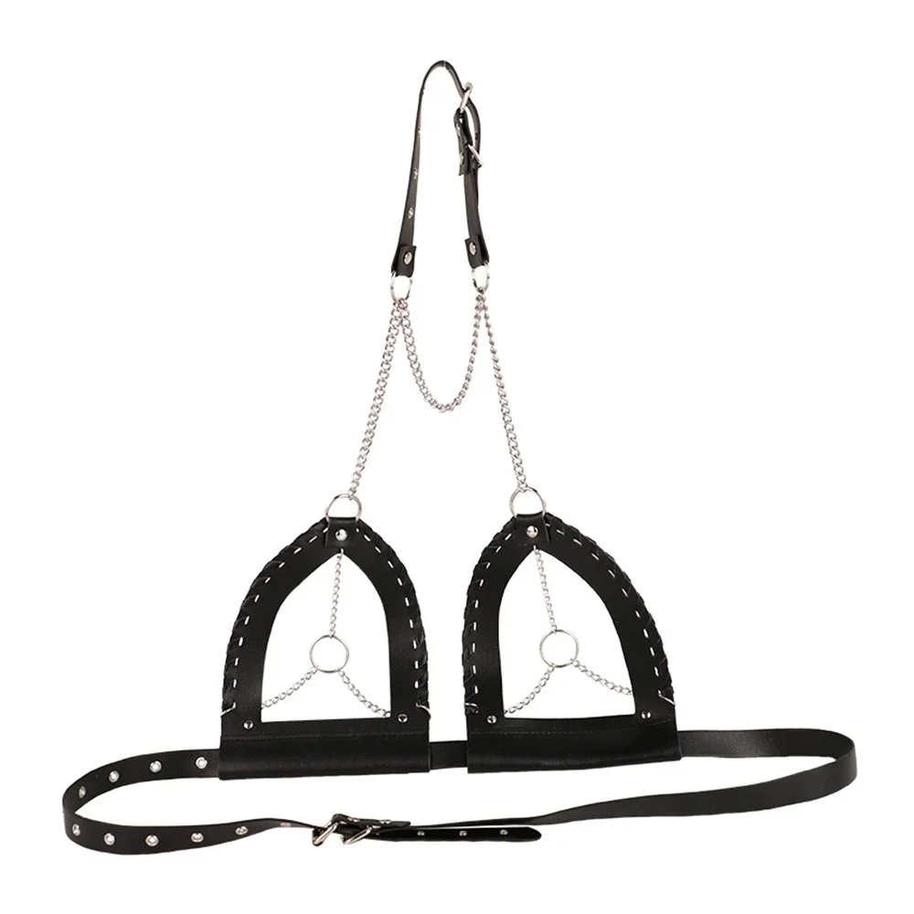 Sexy Bra Adjustable Belt Breast Psyche Goddess Corset Dark Leather Desire Chain Women Flirting Adult Toys