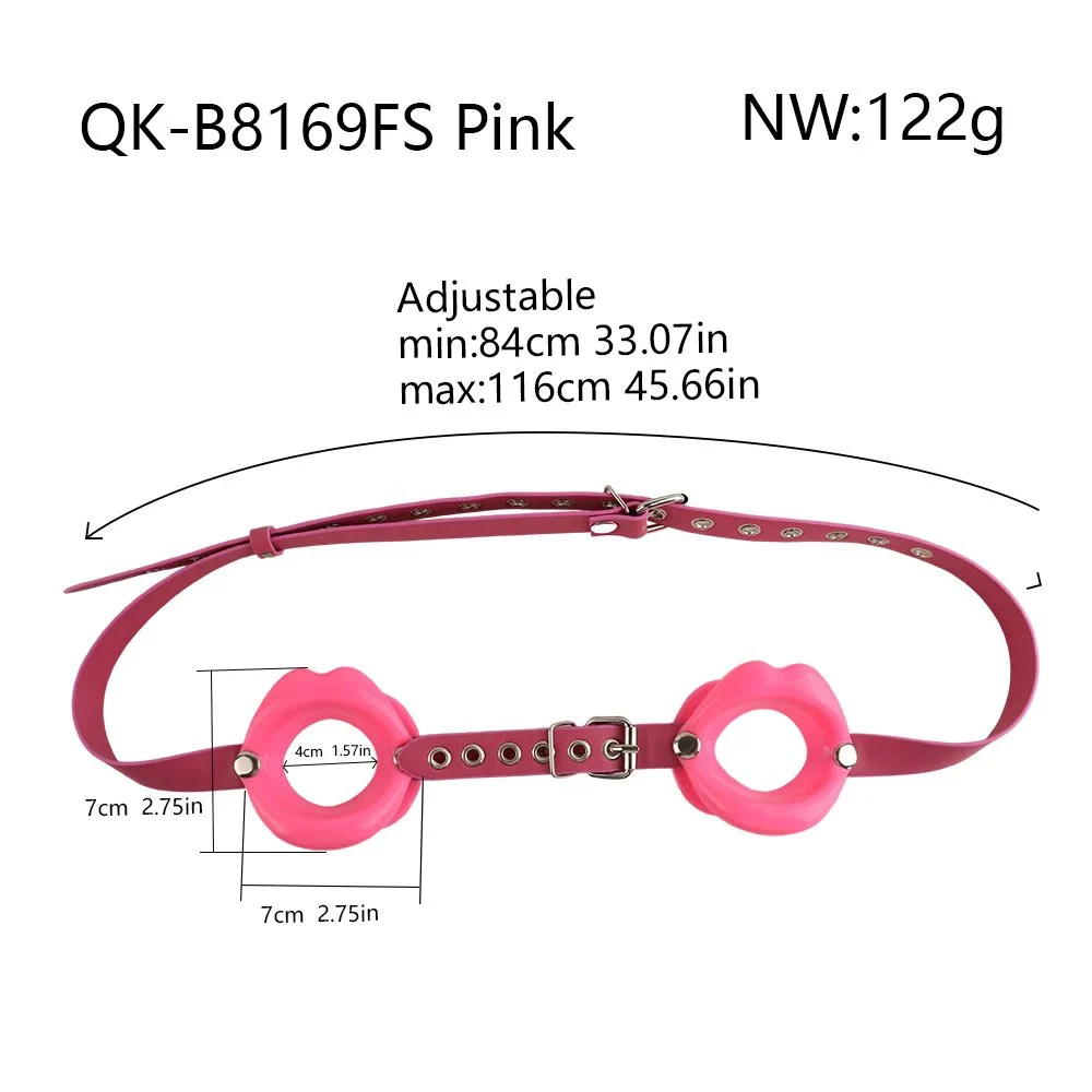Sexy Red Lips Design Nipple Clamps Adjustable Breast Clips with Strap Bondage Fetish Toys