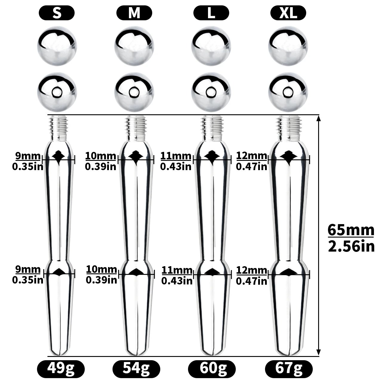 304 Stainless Steel Horse Eye Stick with 4 Sizes Sexual Abuse Urethral Dilatation Equine Eye Irritation Sex Toy for Man