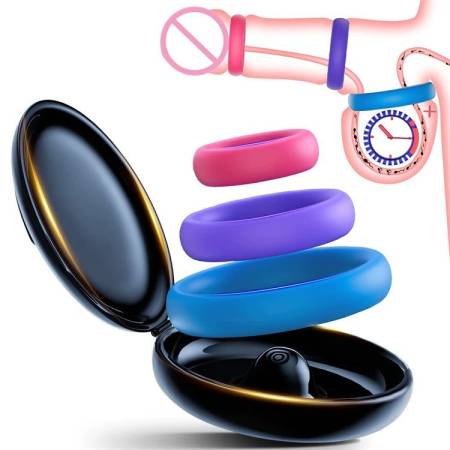 3PCS Set Enhancer Penis Rings Reusable Adult Sex Toys Soft Silicone Cock Ring