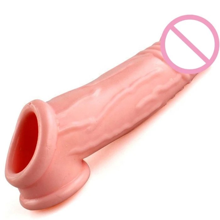 7-Inch Transparent Men's Cock Enlarger Ring Sex Toy Strong Penis Sleeve