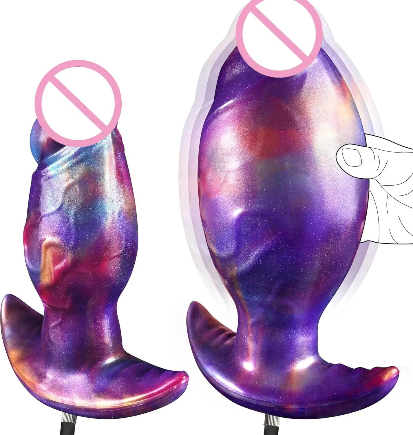 Large Fantasy Monster Alien Anal Dildo Toys Inflatable Butt Plug T-Shape Base Huge Silicone Prostate Toy for Expanding Anal Fun