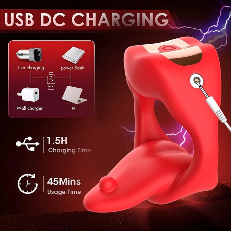 3 in 1 APP Wireless Remote Control Tongue Licking Vibrator Delay Ejaculation Cock Ring Stronger Sex Toys for Men