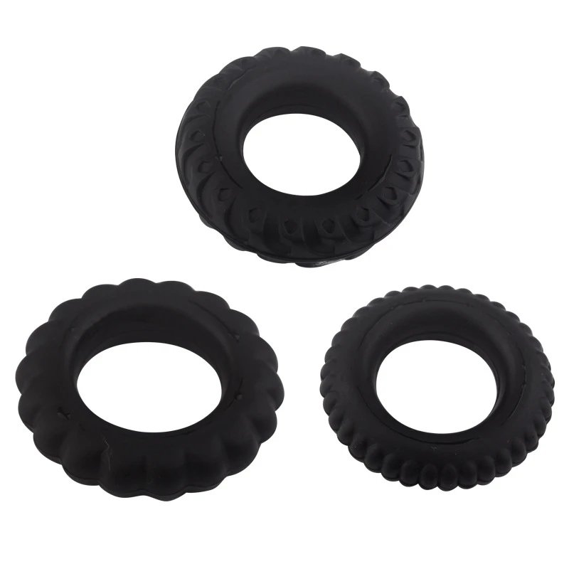 Adult Male Sex Toy Hot Wheel Man Cock Ring Set Silicone Delay Ejaculation Rings
