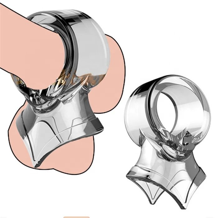 3 in 1 Men's Soft Penis Ring Cock Ring with Delay Ejaculation Feature Silicone & TPE Sex Toys Penis Enlarger