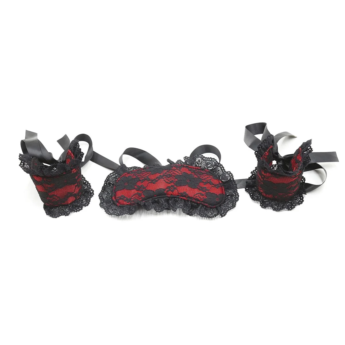 Silicone Bondage Whip Eye Cover Handcuffs Suit for Couples' Sex Toys